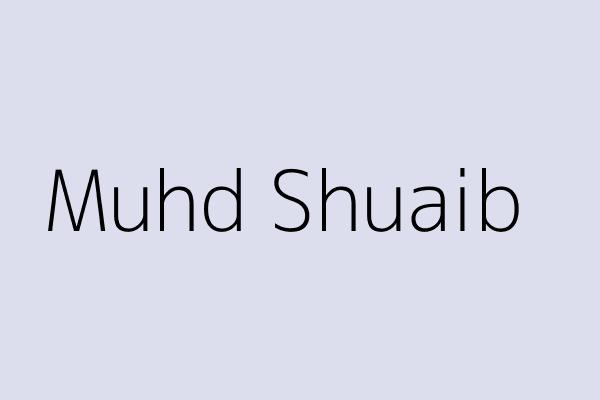 Muhd Shuaib 